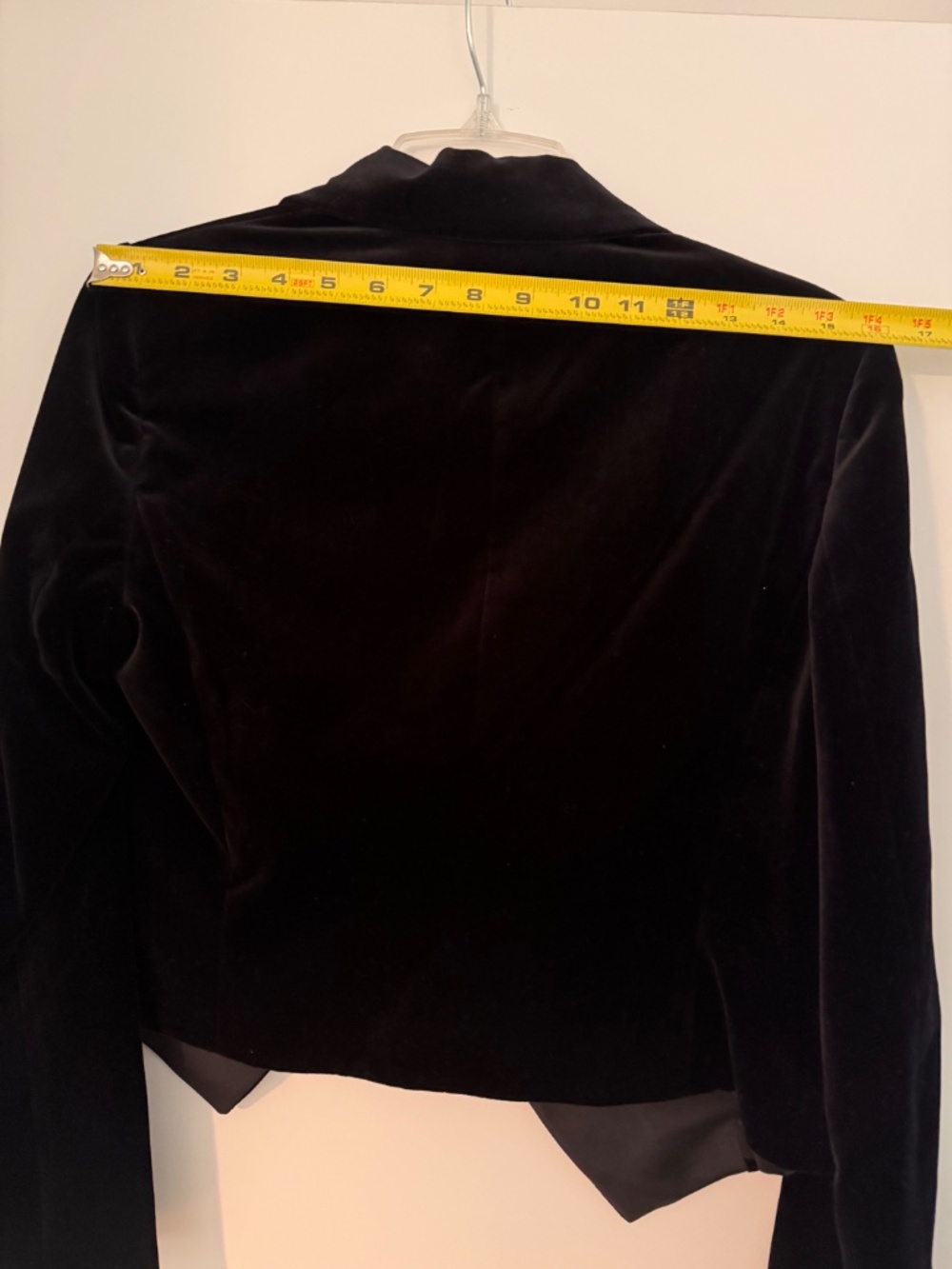 Polo Ralph Lauren Silk Lapel Velvet Cropped Blazer Size 6 - Picture 10 of 12